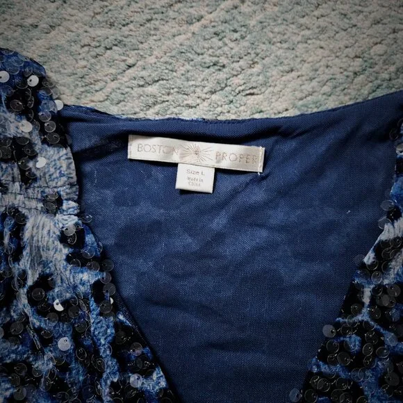 Boston Proper Animal Print Shimmer Tank - Picture 2 of 3